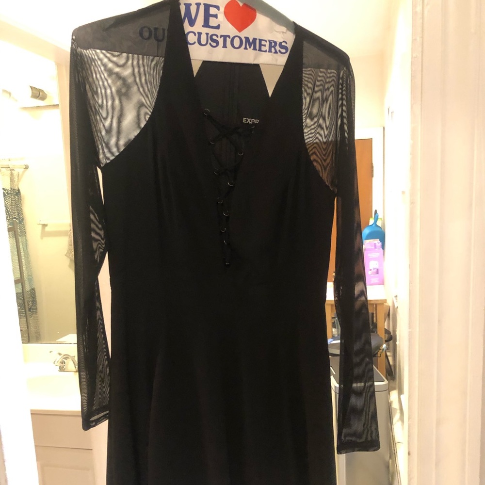 Long sleeve black express dress